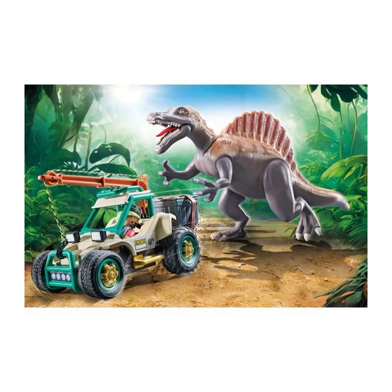 PLAYMOBIL 71820 Spinosaurus, Researcher and Vehicle with Swivel Crane,