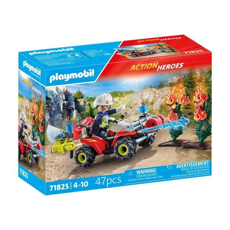 PLAYMOBIL 71825 Firefighter with quad and burning shrubs