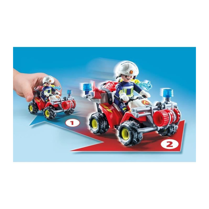 PLAYMOBIL 71825 Firefighter with quad and burning shrubs