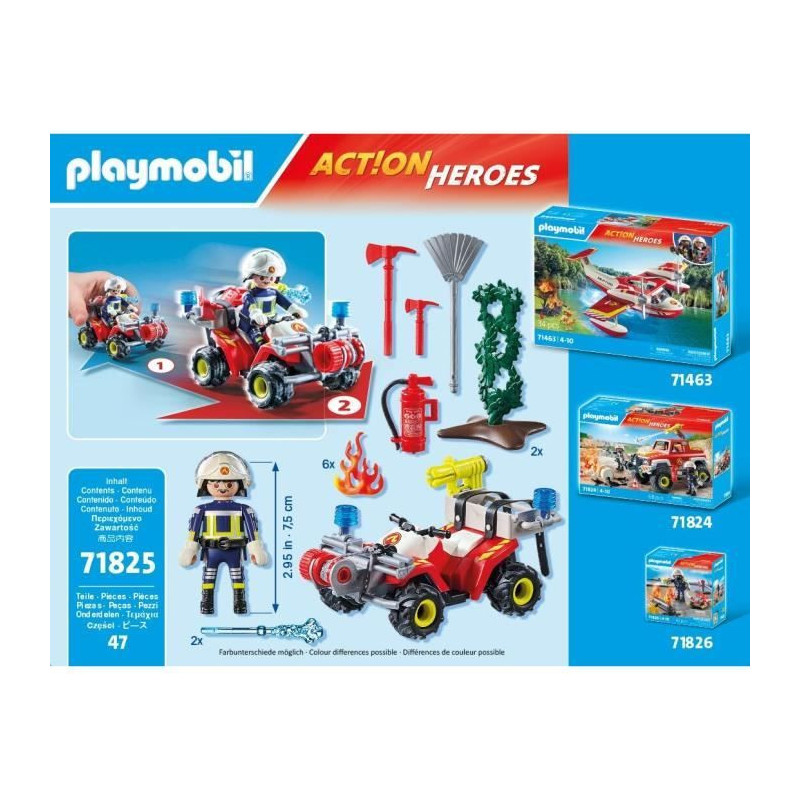 PLAYMOBIL 71825 Firefighter with quad and burning shrubs