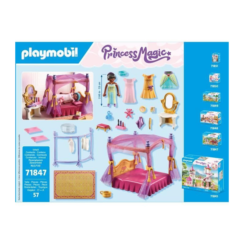PLAYMOBIL 71847 Princess Bedroom with Four-Poster Bed