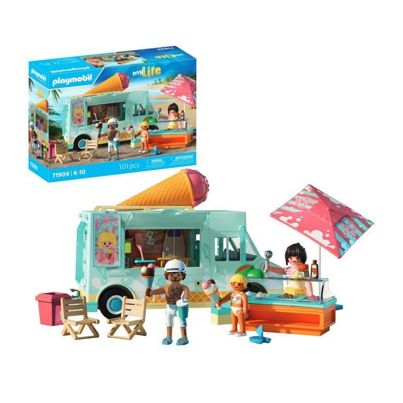 Playmobil 71904 Ice Cream Truck & 3 Figures, Beach Vacation