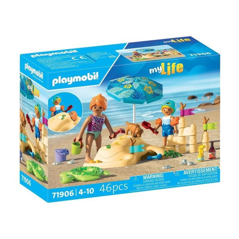 Playmobil 71906 Family Playing in the Sand at the Beach, Beach Holiday