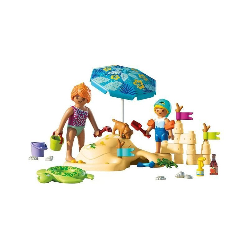 Playmobil 71906 Family Playing in the Sand at the Beach, Beach Holiday