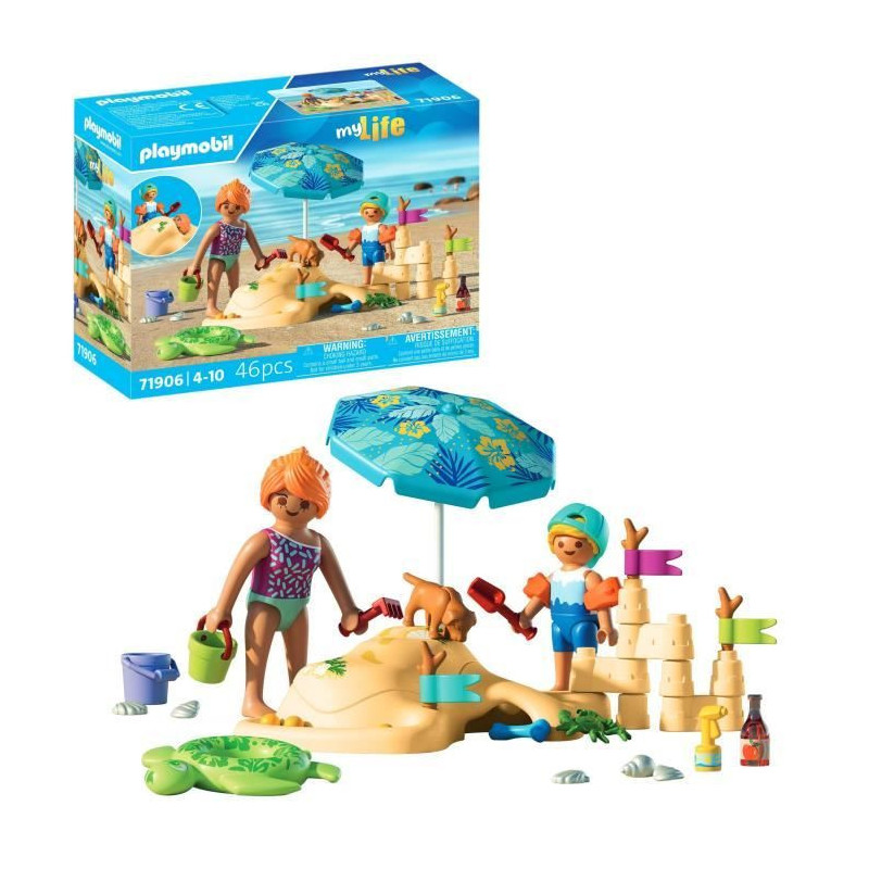 Playmobil 71906 Family Playing in the Sand at the Beach, Beach Holiday