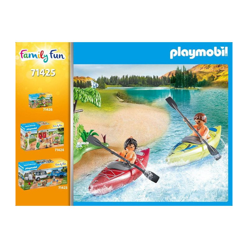 PLAYMOBIL 71425 Family and Tent - Contains 3 figures, 3 bikes and many