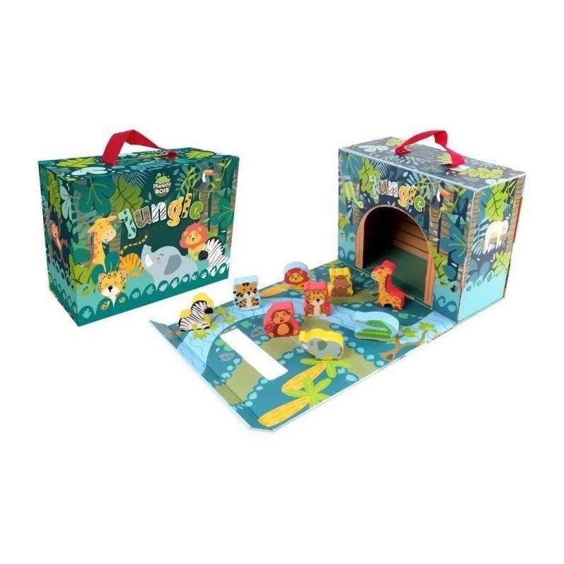 Safari Playhouse - PLANeTE BOIS - FSC - 10 Pieces - Children's Game -