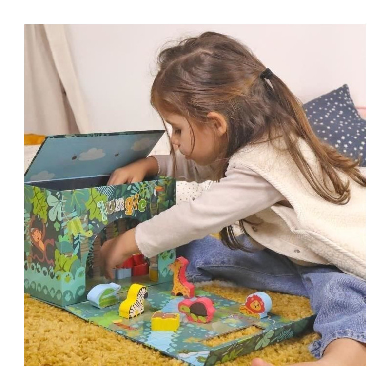 Safari Playhouse - PLANeTE BOIS - FSC - 10 Pieces - Children's Game -