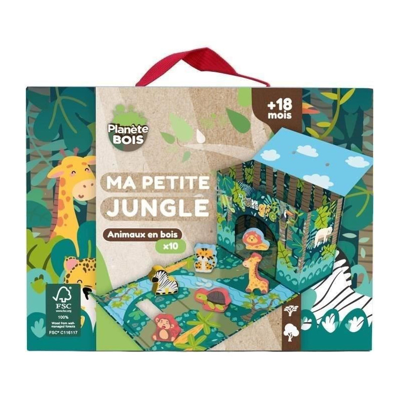 Safari Playhouse - PLANeTE BOIS - FSC - 10 Pieces - Children's Game -