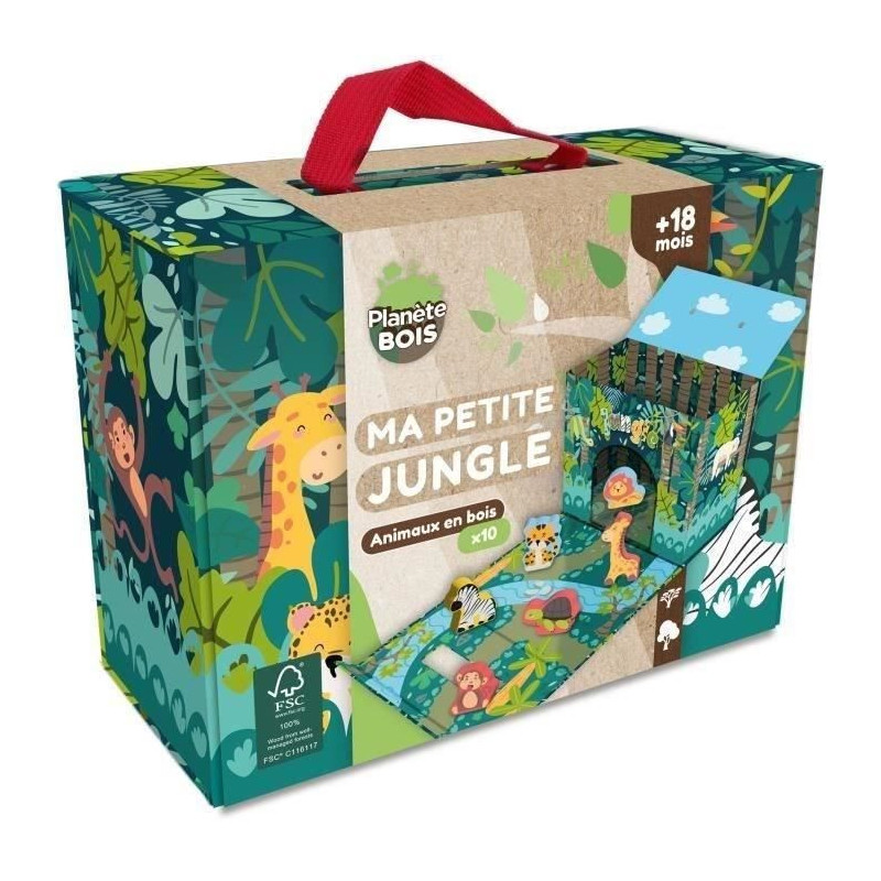 Safari Playhouse - PLANeTE BOIS - FSC - 10 Pieces - Children's Game -