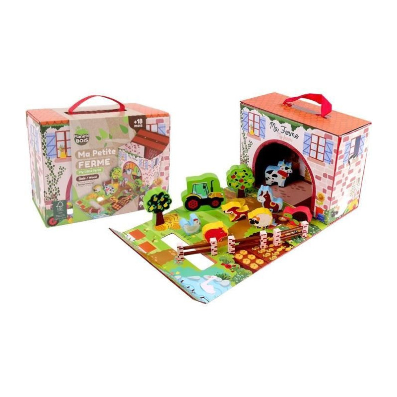 Farm Playhouse - PLANeTE BOIS - FSC - 12 Pieces - Children's Game - Fr