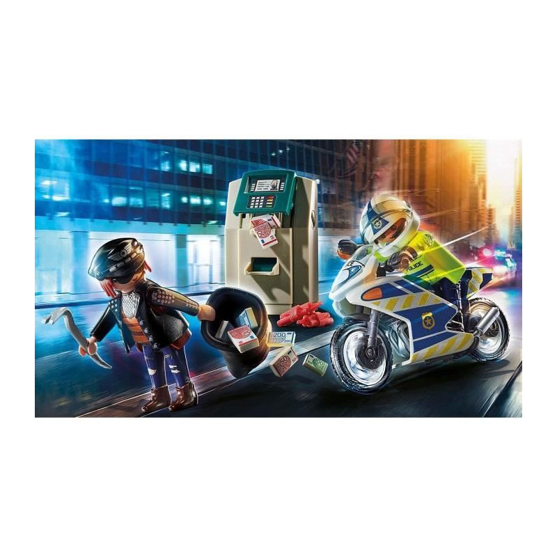 PLAYMOBIL - 70572 - Police Police Officer with Motorcycle and Thief