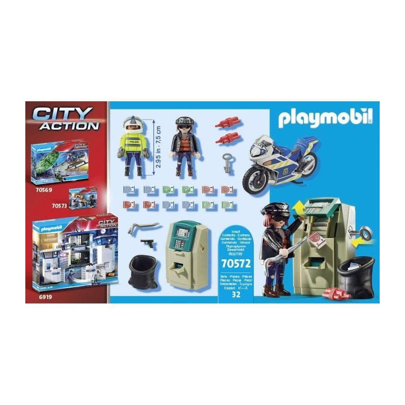 PLAYMOBIL - 70572 - Police Police Officer with Motorcycle and Thief