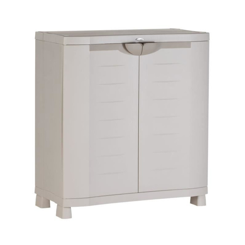 SPACESAVER 90 PLASTIKEN 2-door low cabinet with shelves - l 90 xd 45 x
