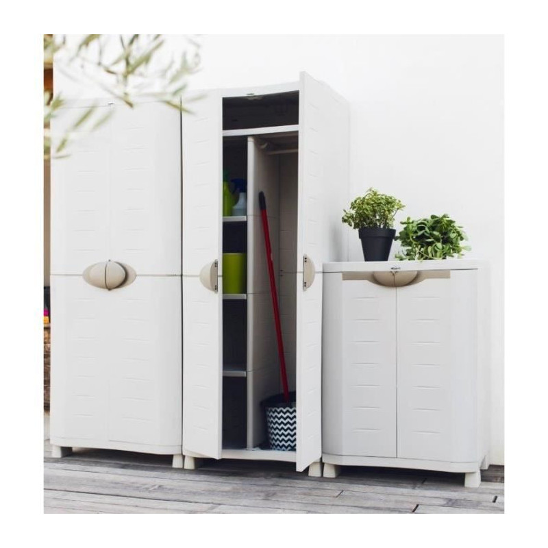 SPACESAVER 90 PLASTIKEN 2-door low cabinet with shelves - l 90 xd 45 x