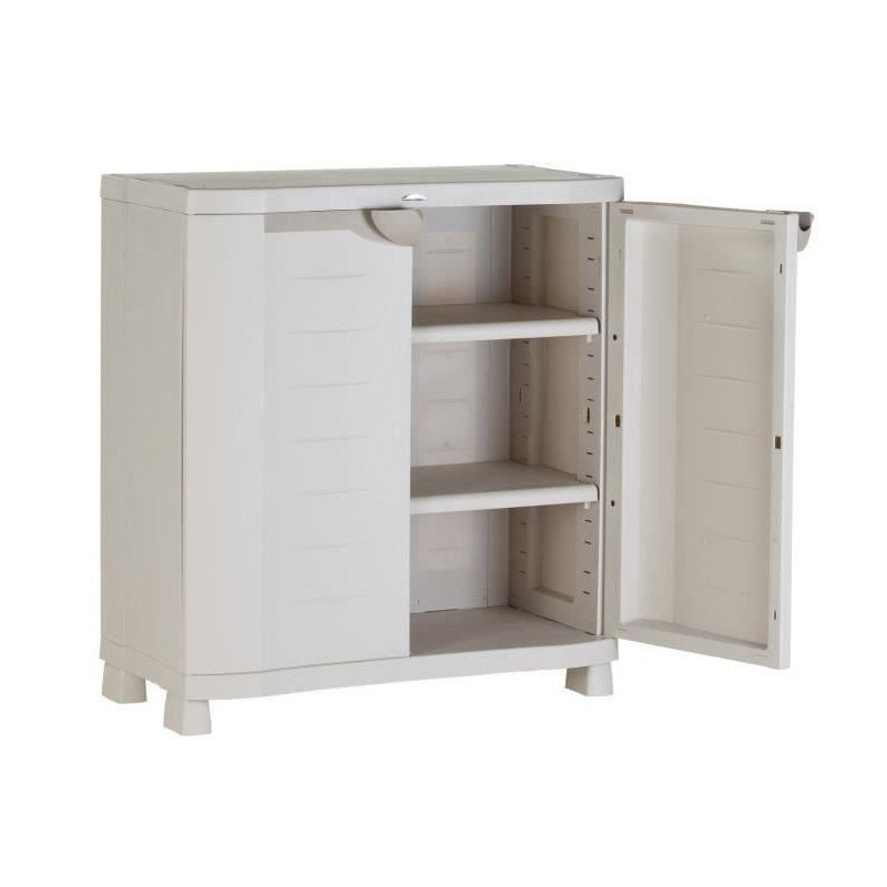 SPACESAVER 90 PLASTIKEN 2-door low cabinet with shelves - l 90 xd 45 x
