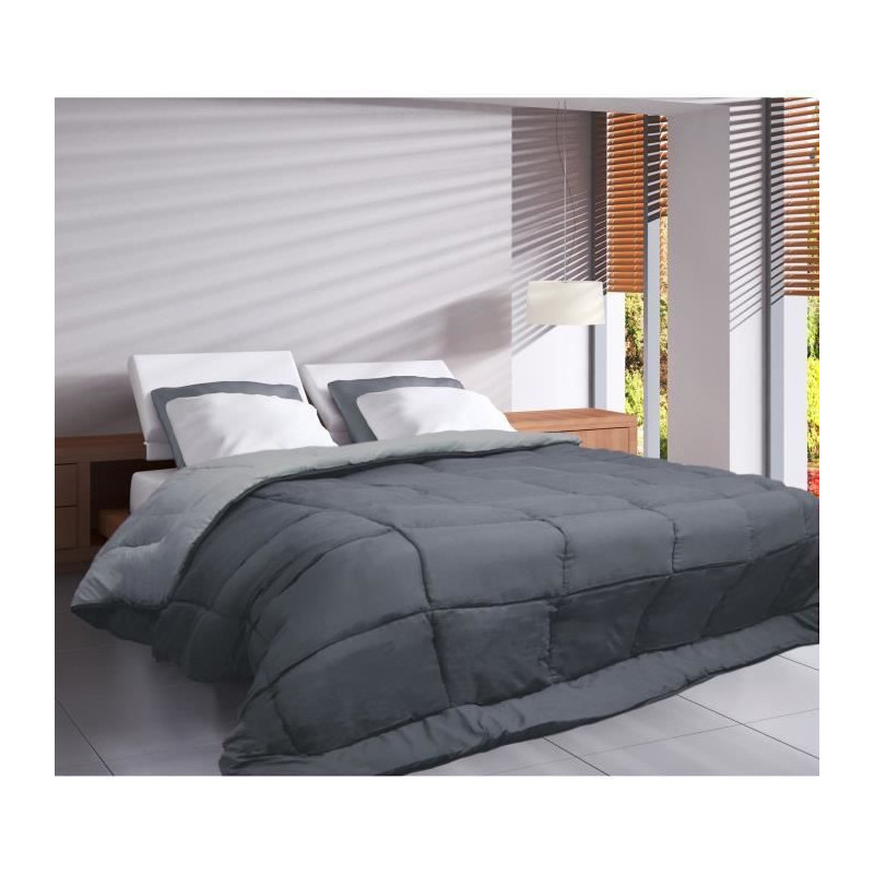 400g/m² microfiber duvet Calgary steel & silver 220x240cm