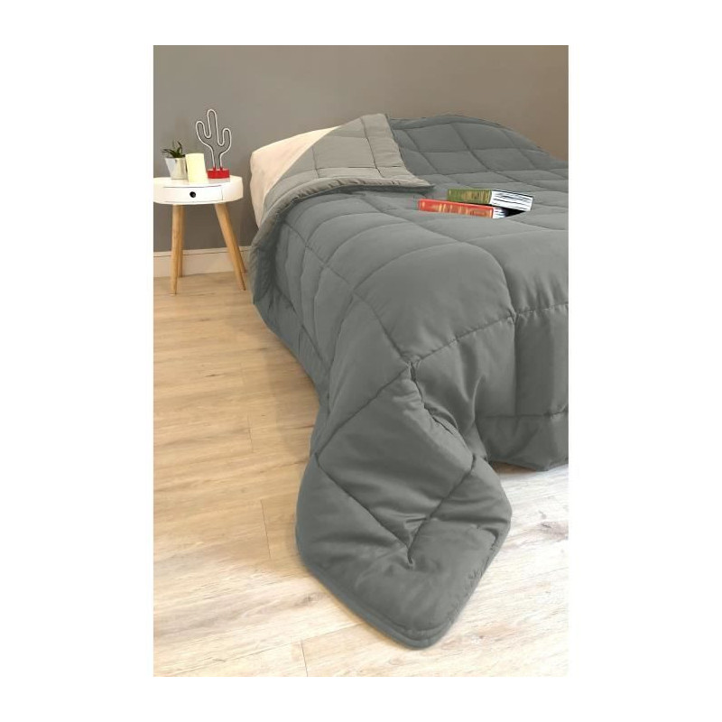 400g/m² microfiber duvet Calgary steel & silver 220x240cm