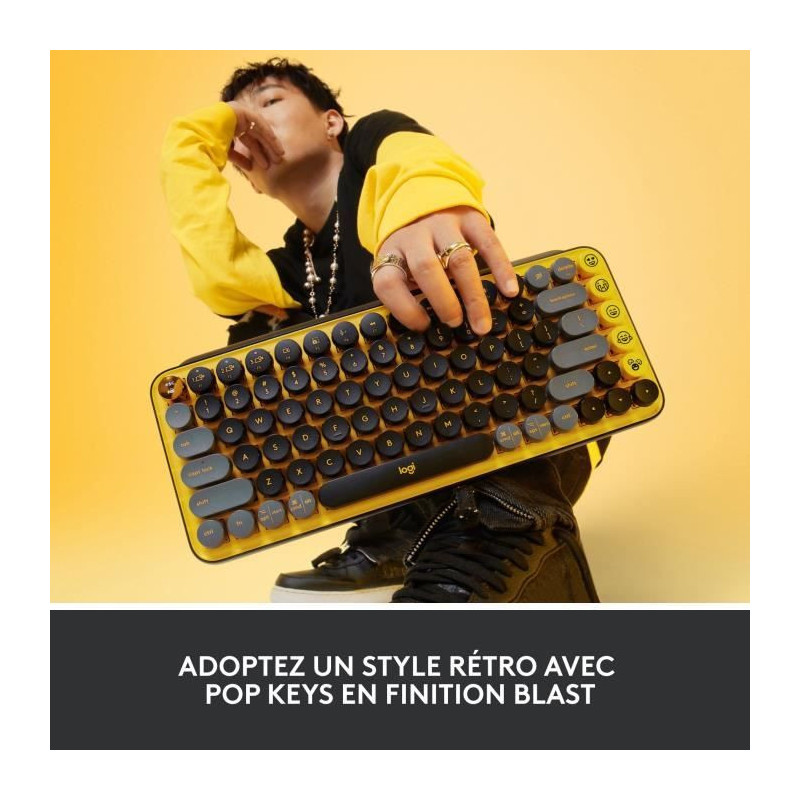 Logitech Wireless Keyboard - Mechanical POP Keys with Customizable Emo