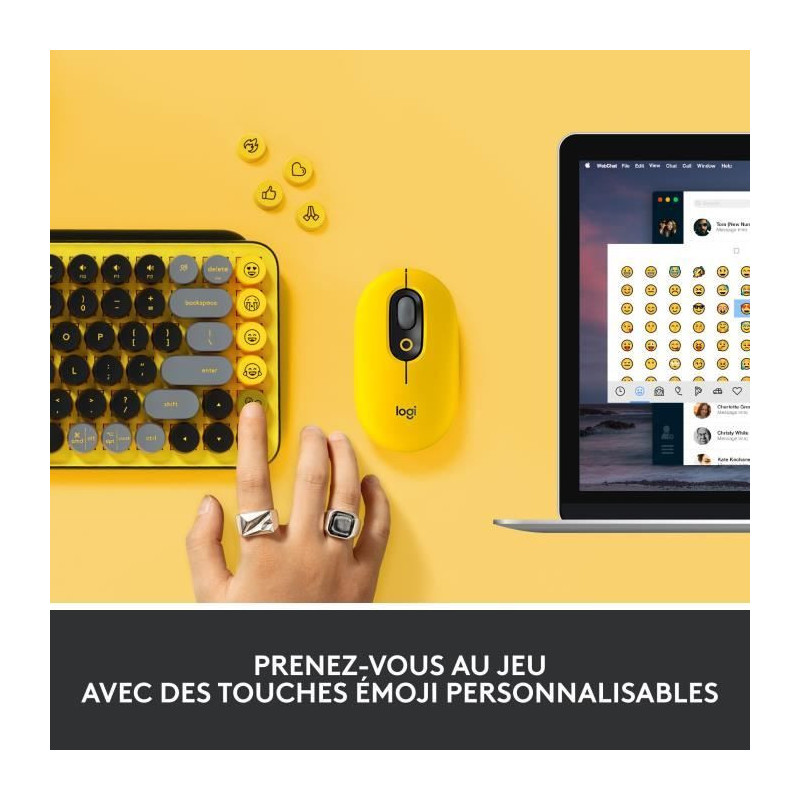 Logitech Wireless Keyboard - Mechanical POP Keys with Customizable Emo