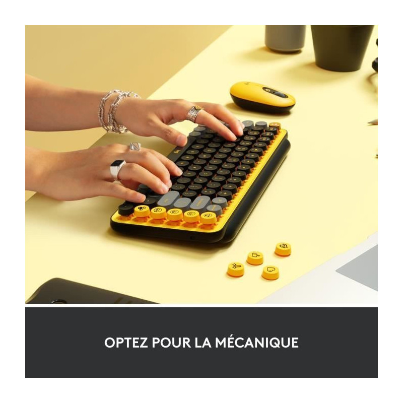 Logitech Wireless Keyboard - Mechanical POP Keys with Customizable Emo
