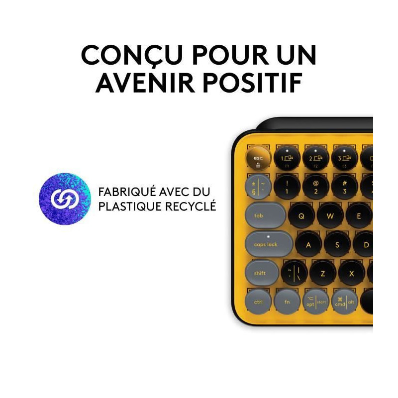 Logitech Wireless Keyboard - Mechanical POP Keys with Customizable Emo