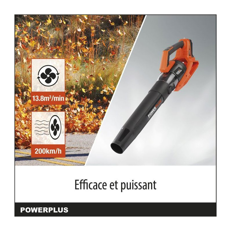 Dual Power blower of PowDPG7526 - 40 V battery sheets, leaves, 200 km/