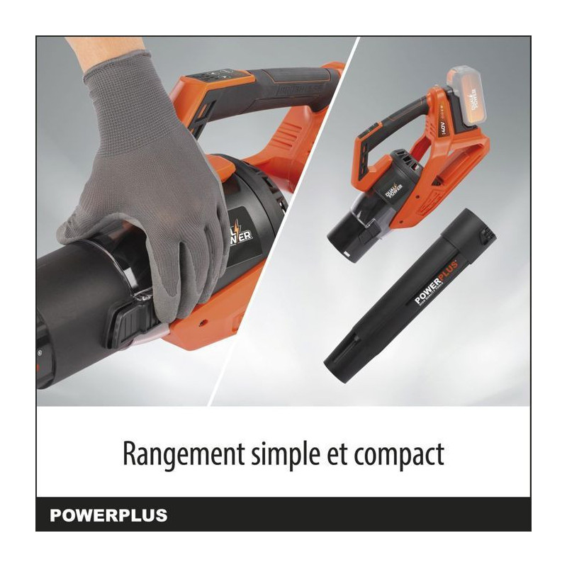 Dual Power blower of PowDPG7526 - 40 V battery sheets, leaves, 200 km/