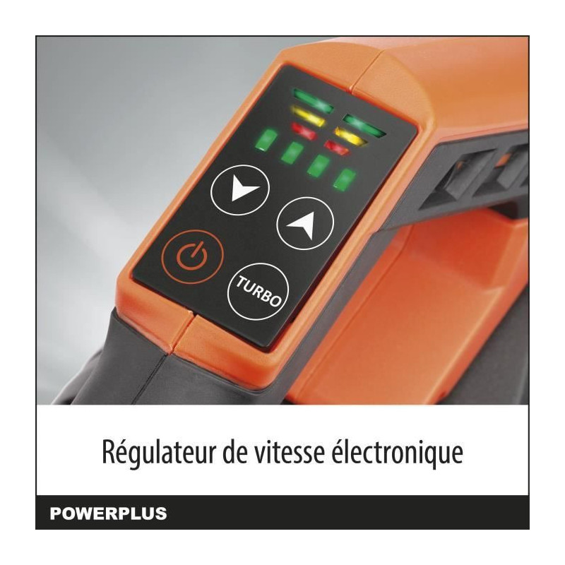 Dual Power blower of PowDPG7526 - 40 V battery sheets, leaves, 200 km/