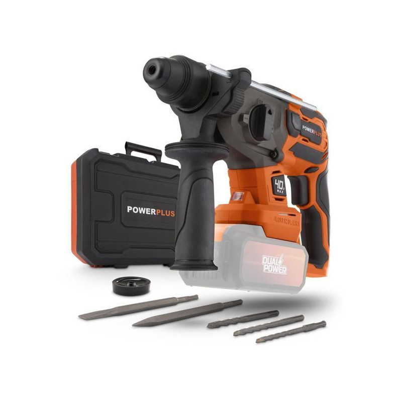 Wireless prank hammer 40V 5J SDS -Plus Brushless + 5 Accessories - Dua
