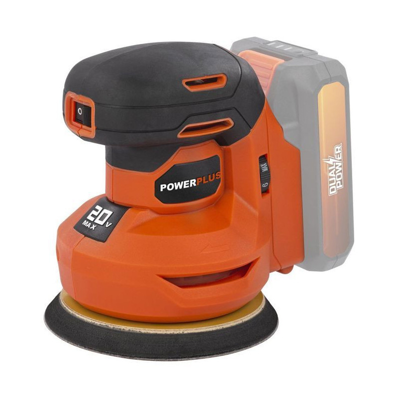 Wireless eccentric sander 20V Ø125 + 1x abrasive G80 - Dual Power Pow