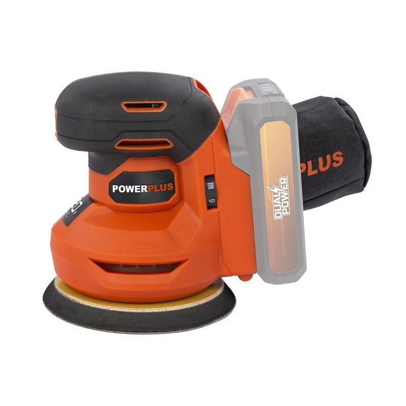 Wireless eccentric sander 20V Ø125 + 1x abrasive G80 - Dual Power Pow