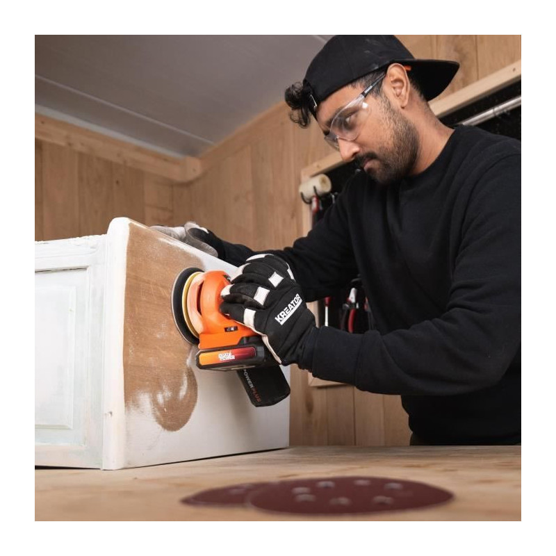 Wireless eccentric sander 20V Ø125 + 1x abrasive G80 - Dual Power Pow