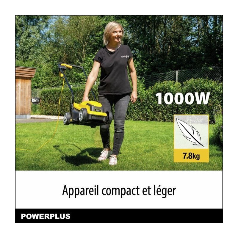 Electric lawn mower - POWERPLUS - POWEG62203 - 1000 W - 320 mm Ø - Wi
