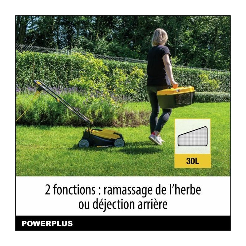 Electric lawn mower - POWERPLUS - POWEG62203 - 1000 W - 320 mm Ø - Wi