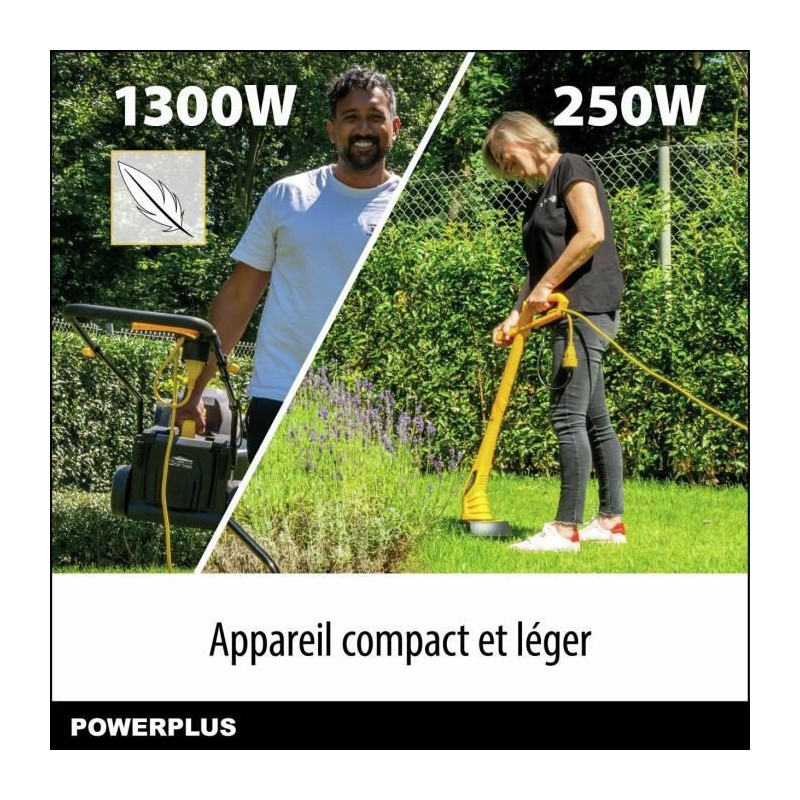 Electric Lawn Mower and Edger - POWERPLUS - POWXG62205T - 1300 W & 32