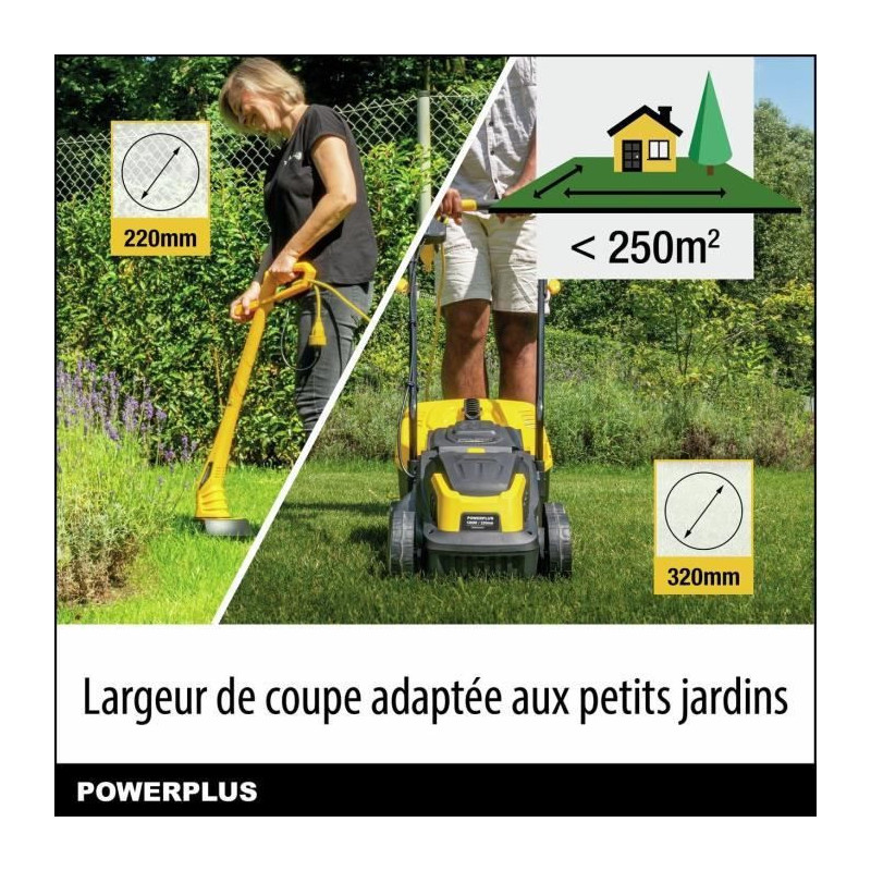 Electric Lawn Mower and Edger - POWERPLUS - POWXG62205T - 1300 W & 32