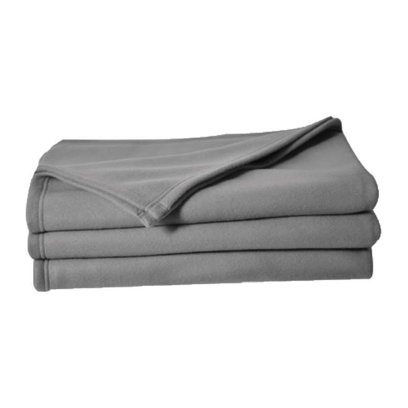 TOISON D'OR fleece blanket - Poleco - 220x240cm - Steel