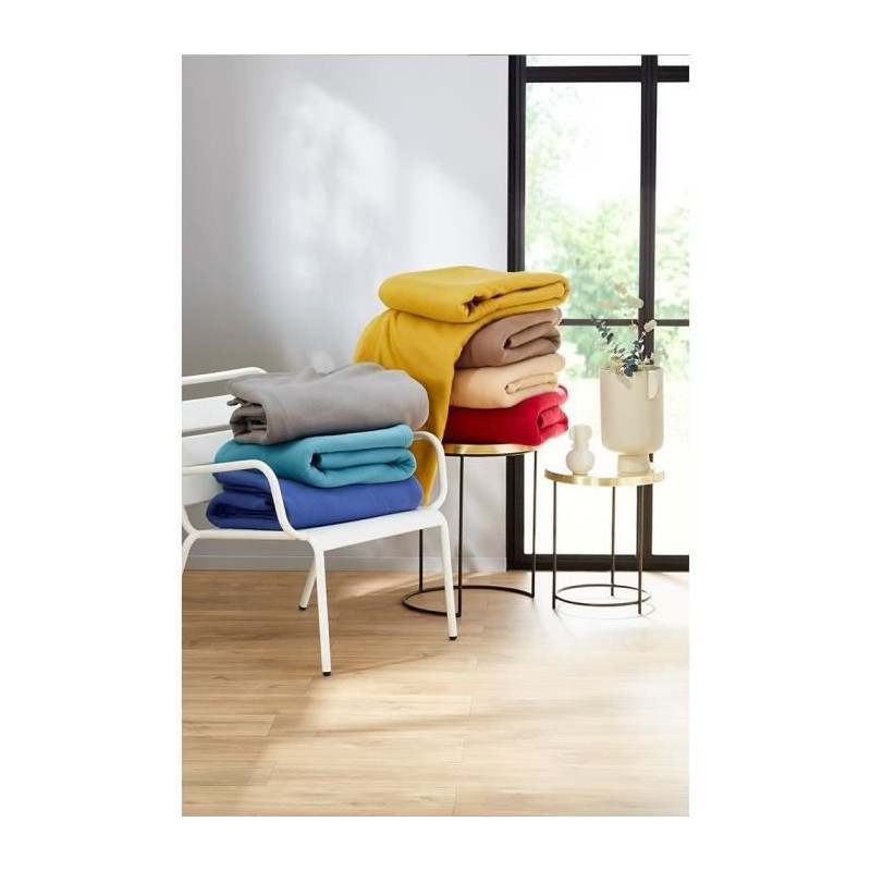 TOISON D'OR fleece blanket - Poleco - 220x240cm - Steel
