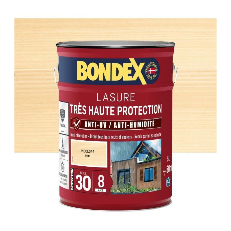 very high protection wood stain 8 years clear 5L Bondex