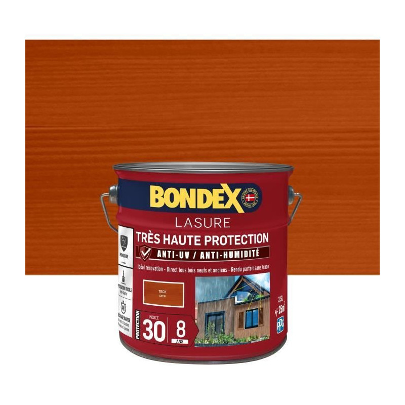 very high protection wood stain 8 years teak 2,5L Bondex