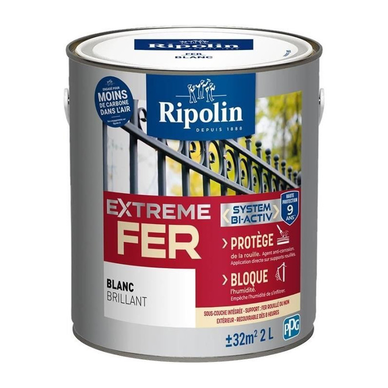 Iron paint - RIPOLIN - 396027 - White - Glossy - 2 L