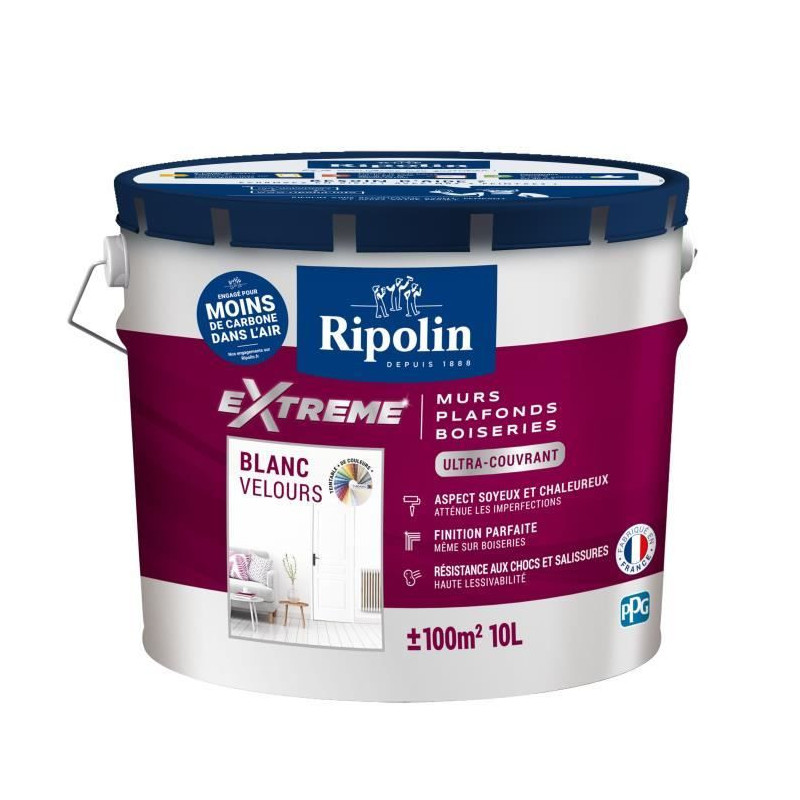 Extreme paint for walls and ceilings - Velvet white - RIPOLIN - 10 L
