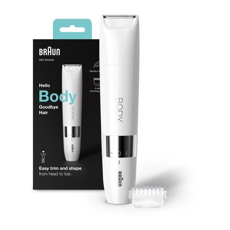 Braun Body Mini BS1000 Electric Body Trimmer for Men and Women - Wet &