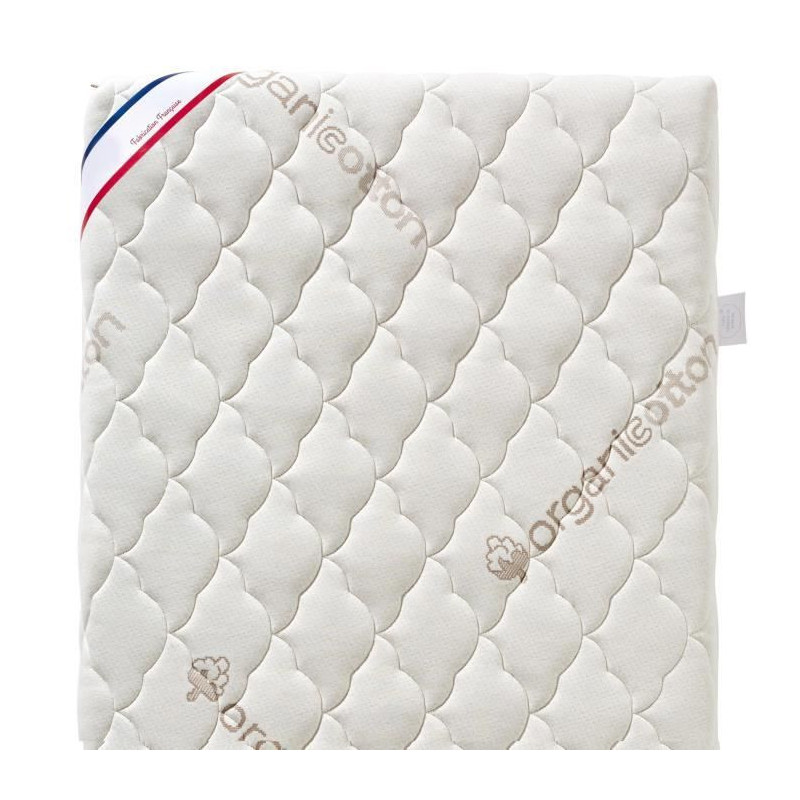 Organic Cotton Baby Mattress - 60x120x10 cm - 100% Cotton - Removable