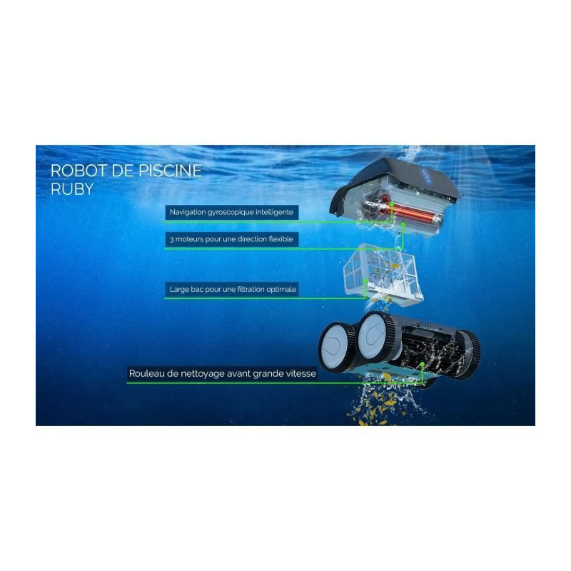 BESTWAY Aquaglide autonomous swimming pool robot vacuum cleaner for fl