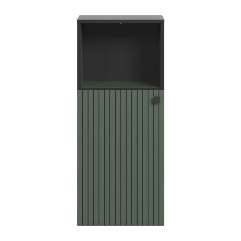 Bathroom cabinet - Low storage - Sage green and black decor - L40 x H9