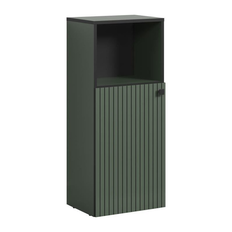 Bathroom cabinet - Low storage - Sage green and black decor - L40 x H9