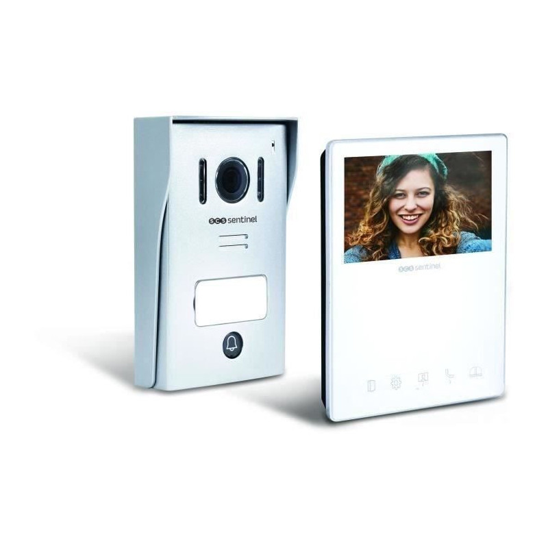 Wired video intercom, white color - VisioKit 4.3 - SCS SENTINEL
