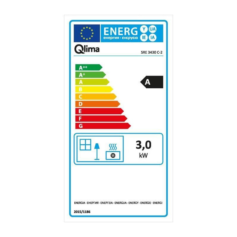QLIMA SRE3430C2 Electronic kerosene stove 3 kW for volume 120m3 / 48m2